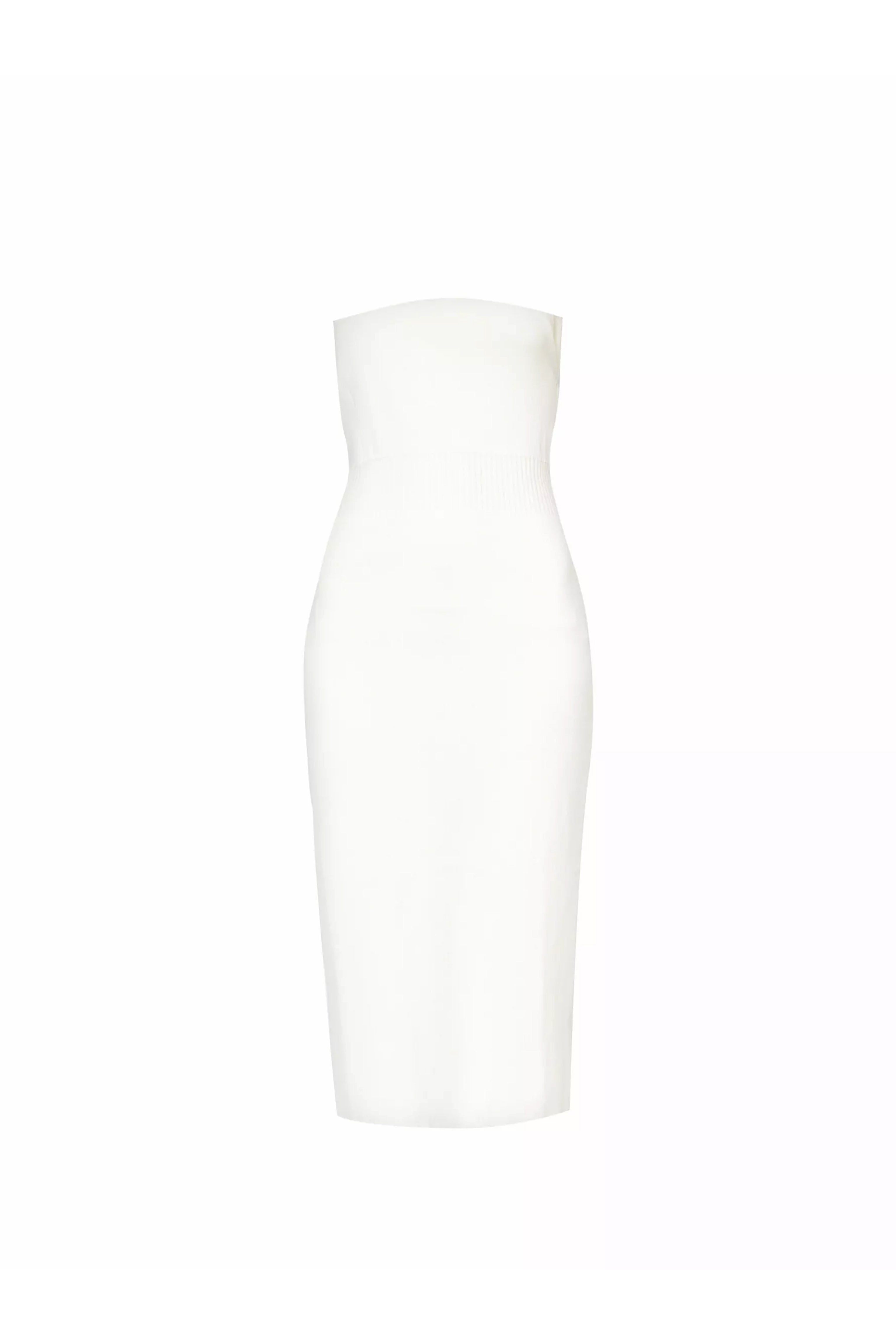 Sydney White Knit Bandeau Midi Dress