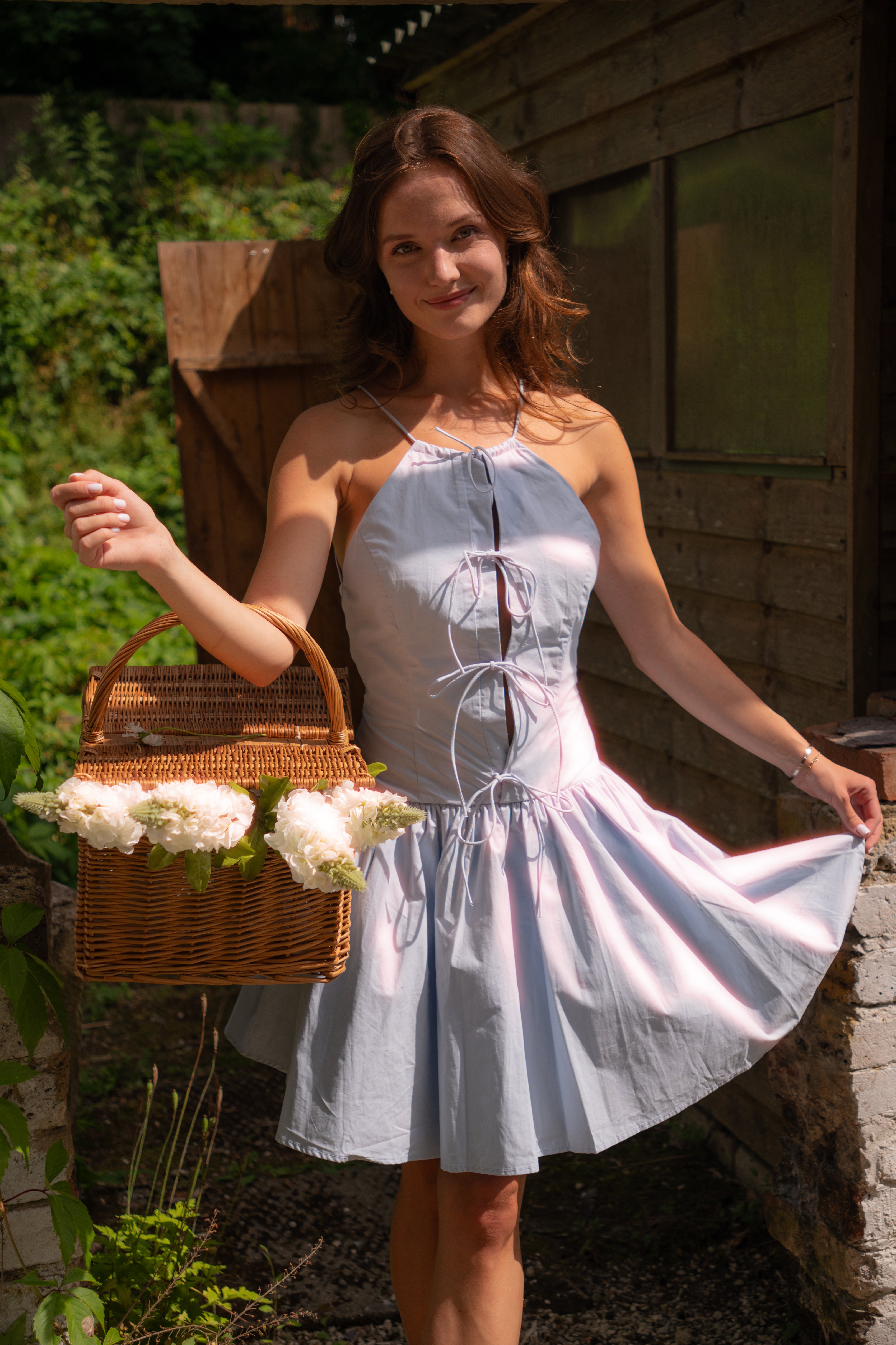 Raffaella Pure Cotton Blue Skater Dress