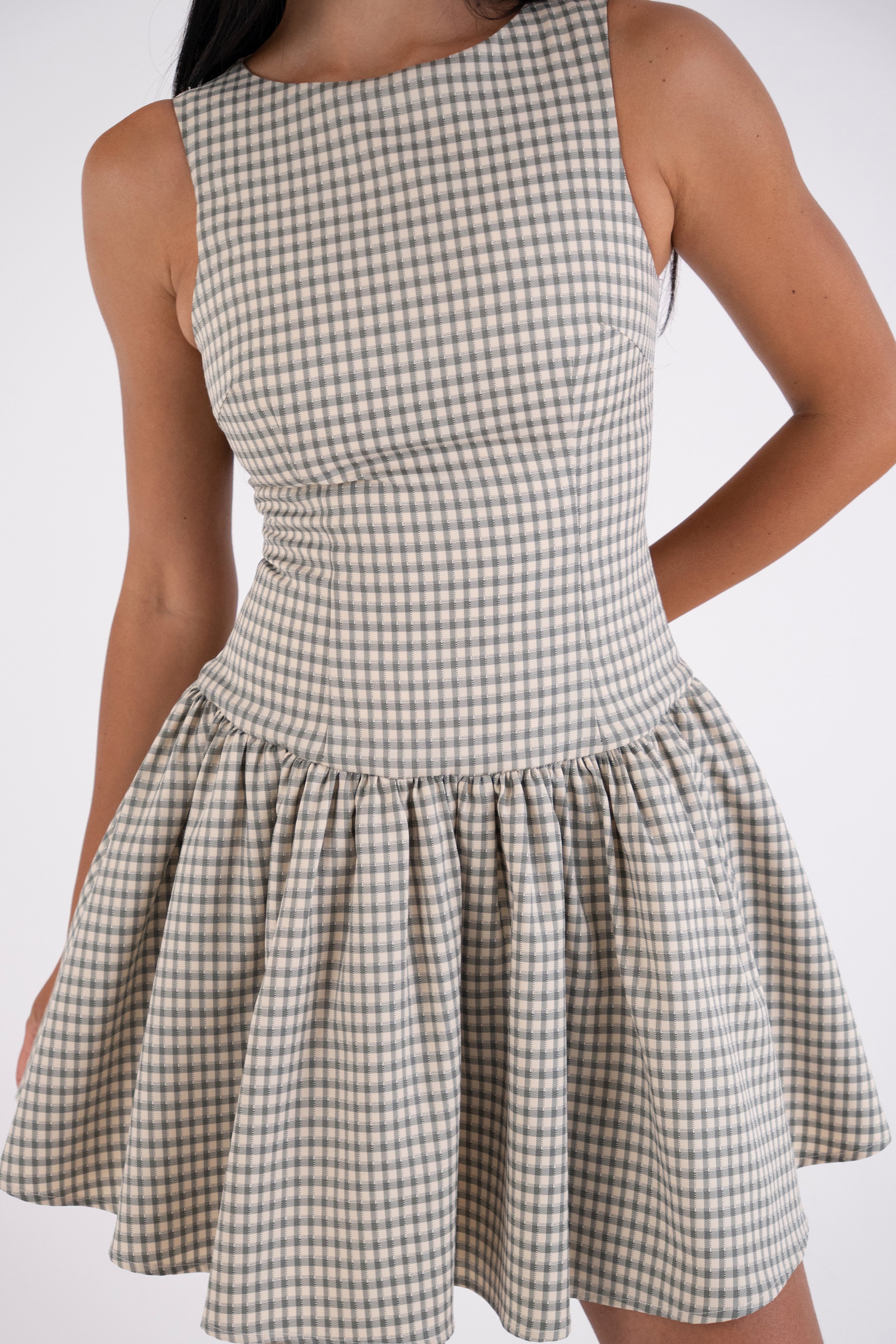 Twiggy Pure Cotton Gingham Check Mini Dress