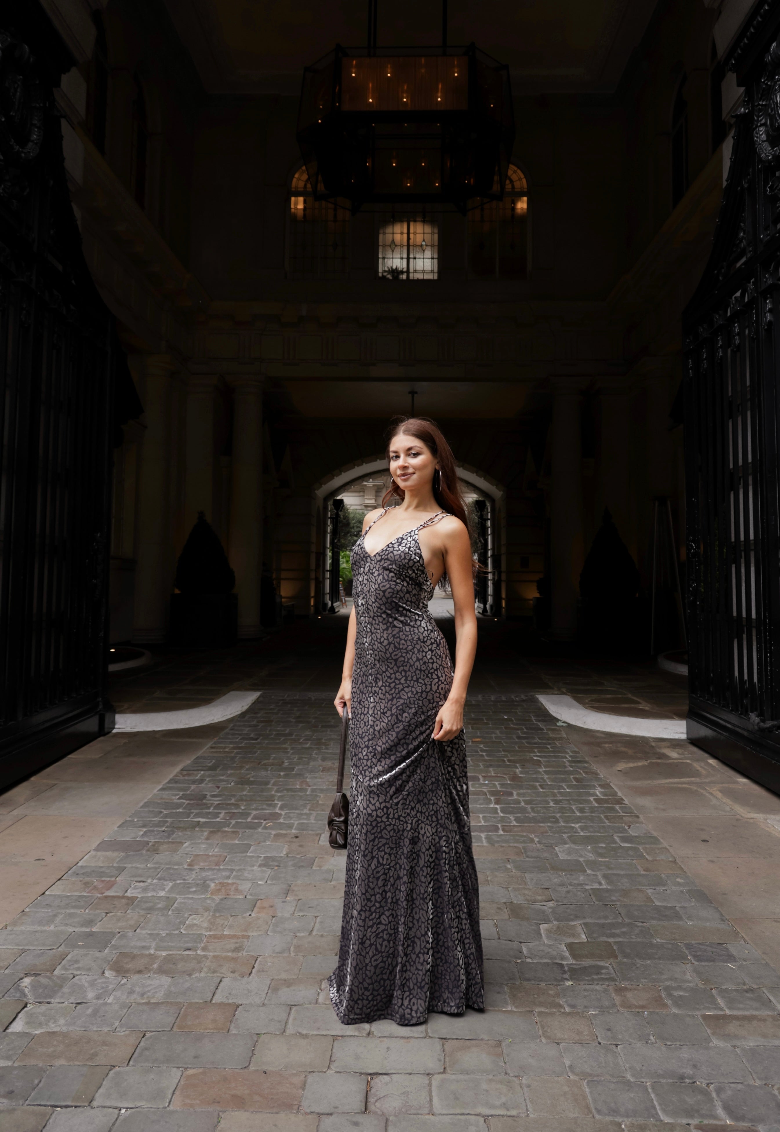 Winnie Leopard Velvet Burnout Maxi Dress