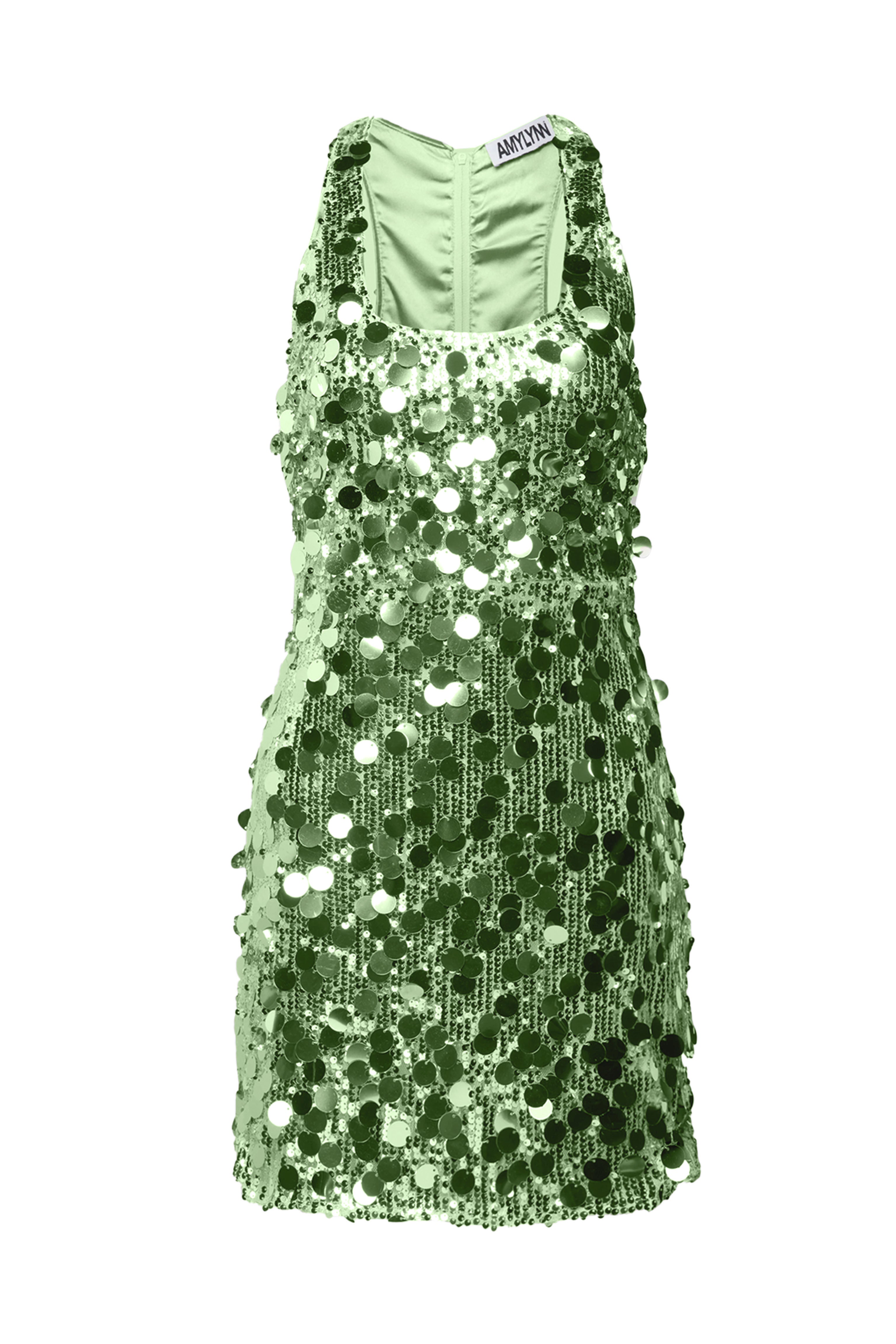 Oceane Green Disc Sequin Dress