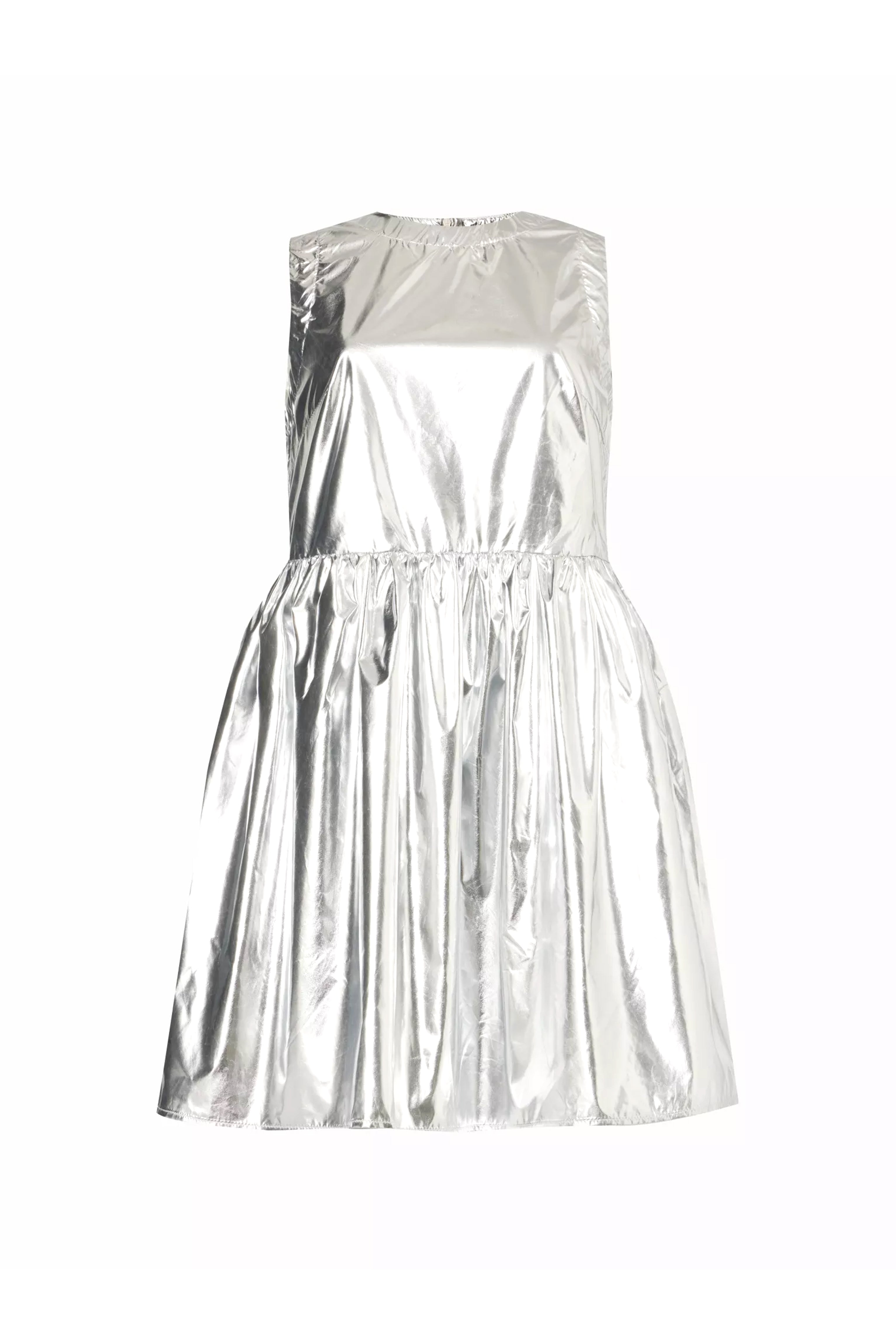 London Silver Metallic Mini Dress