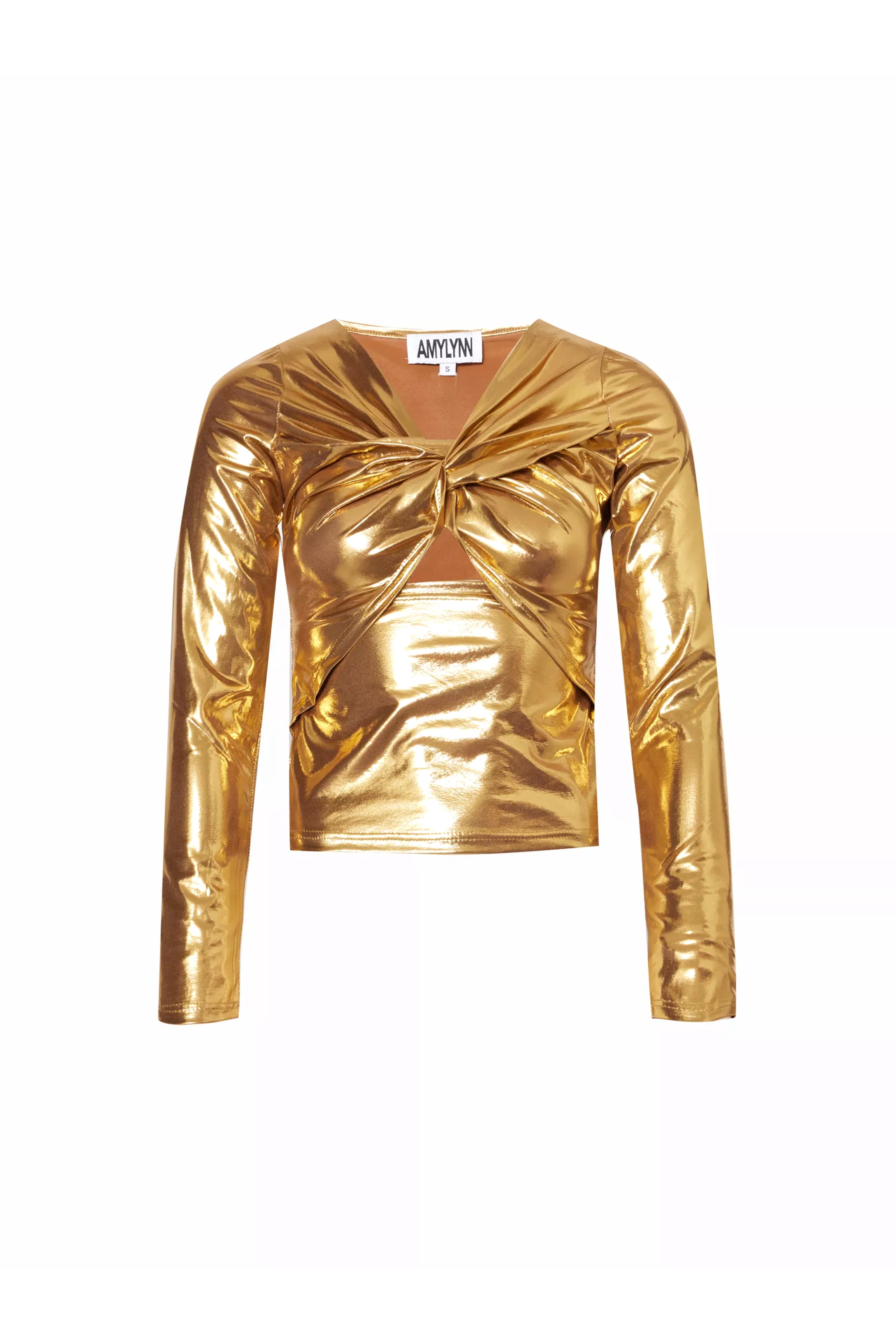 Martina Gold Metallic Top