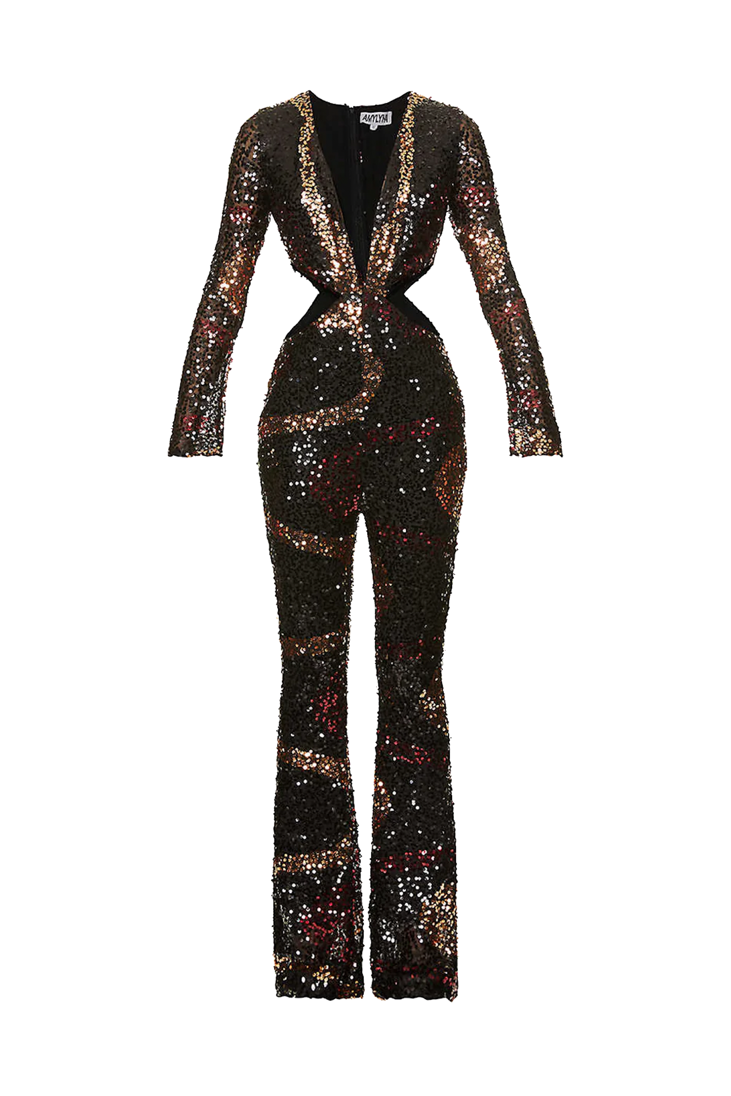 Vegas Black Sequin Embellished Wide Leg Jumpsuit - Premium Party Piece | AmyLynn