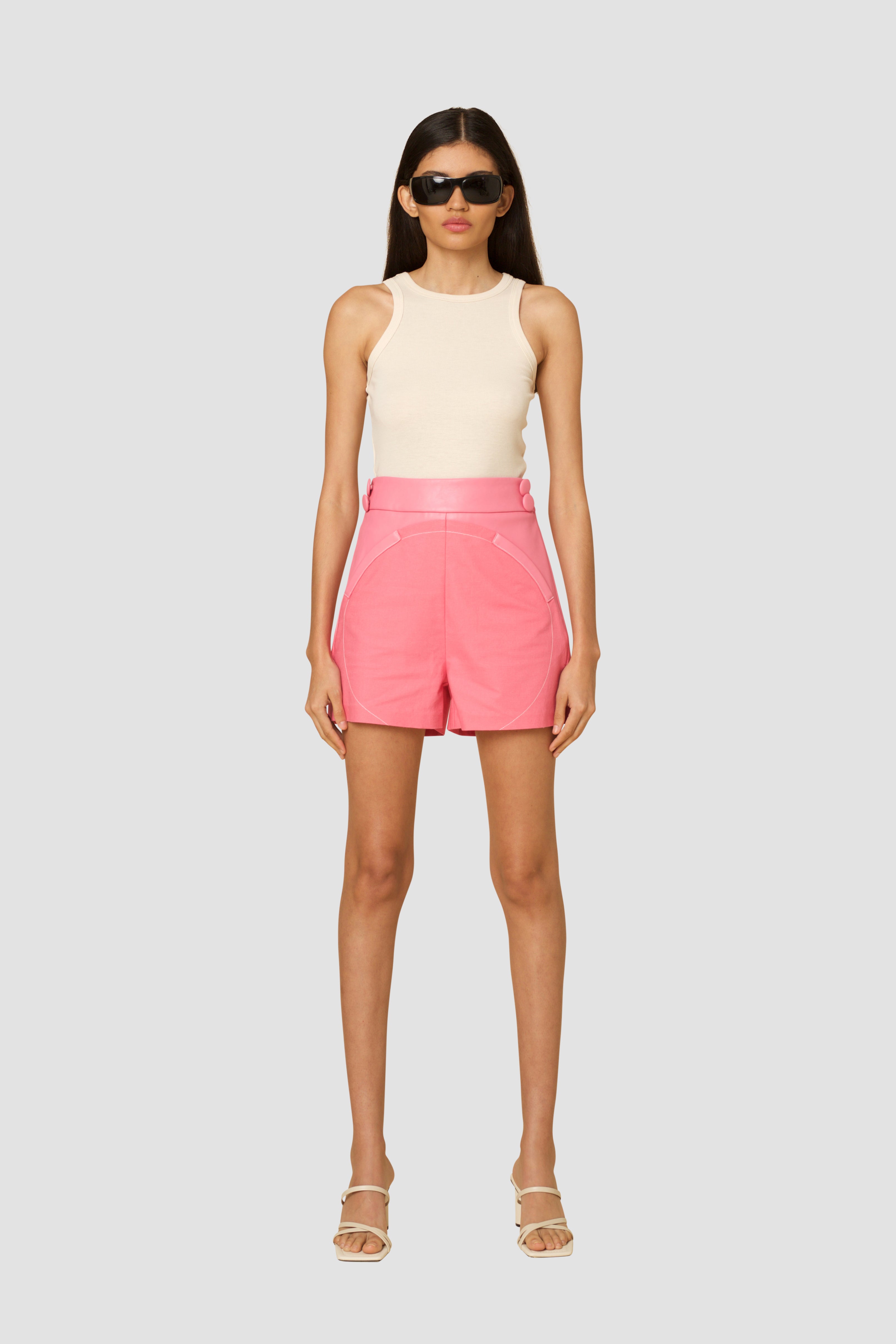 Margot Pink High Waisted Shorts