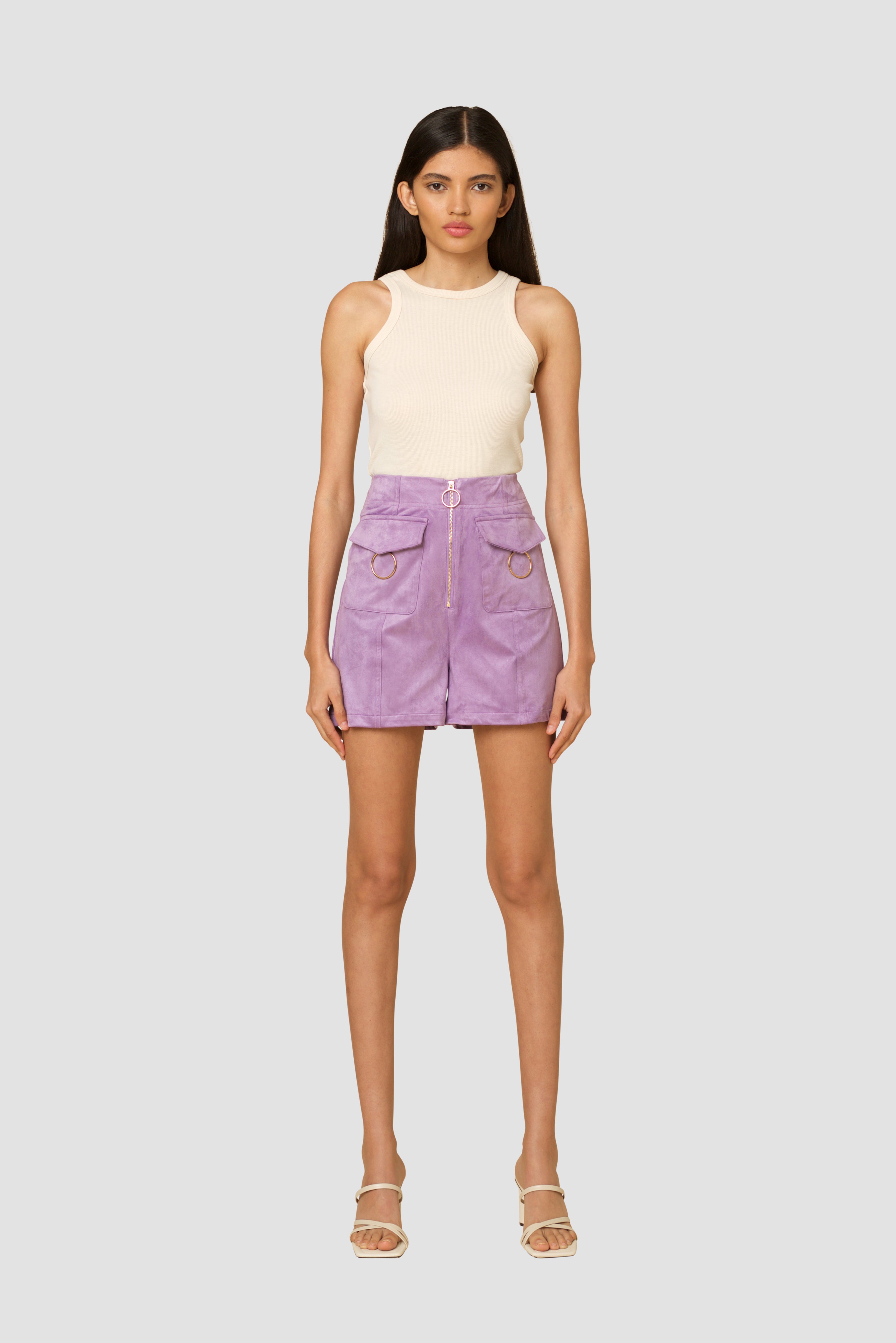 Jackson Purple Suede Shorts