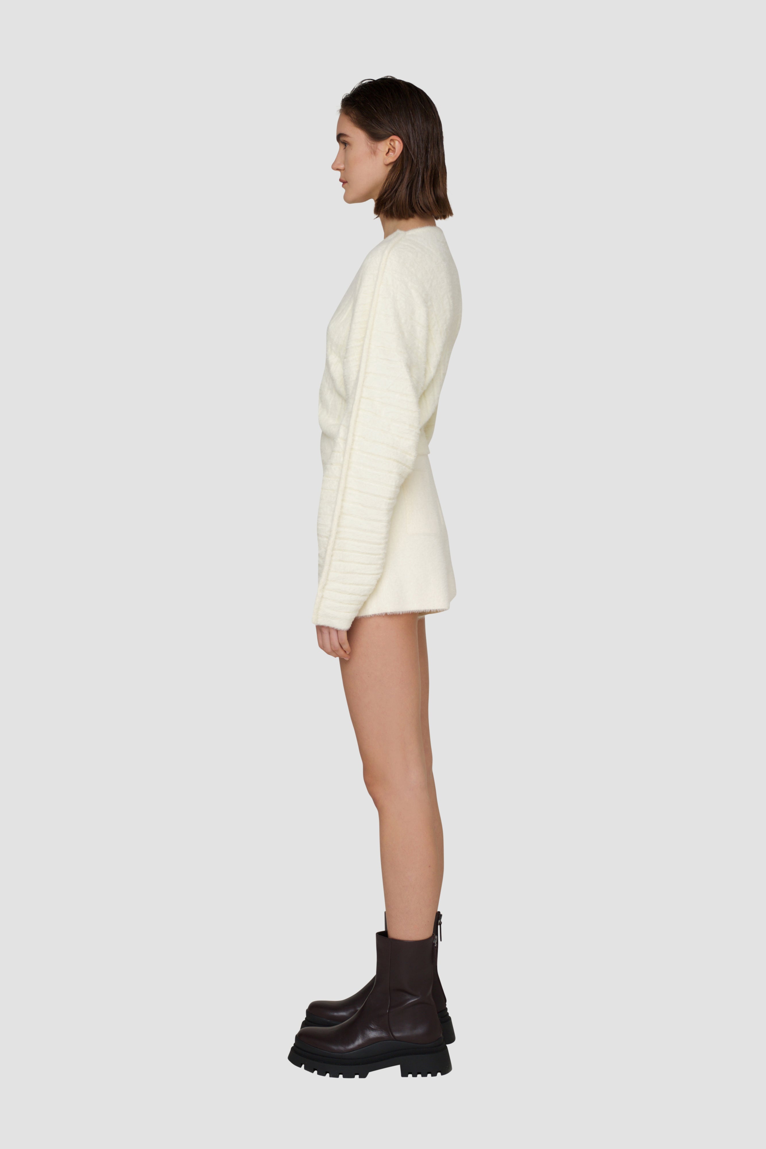 Yolanda Cream Knitted Shorts Co Ord | AMYLYNN