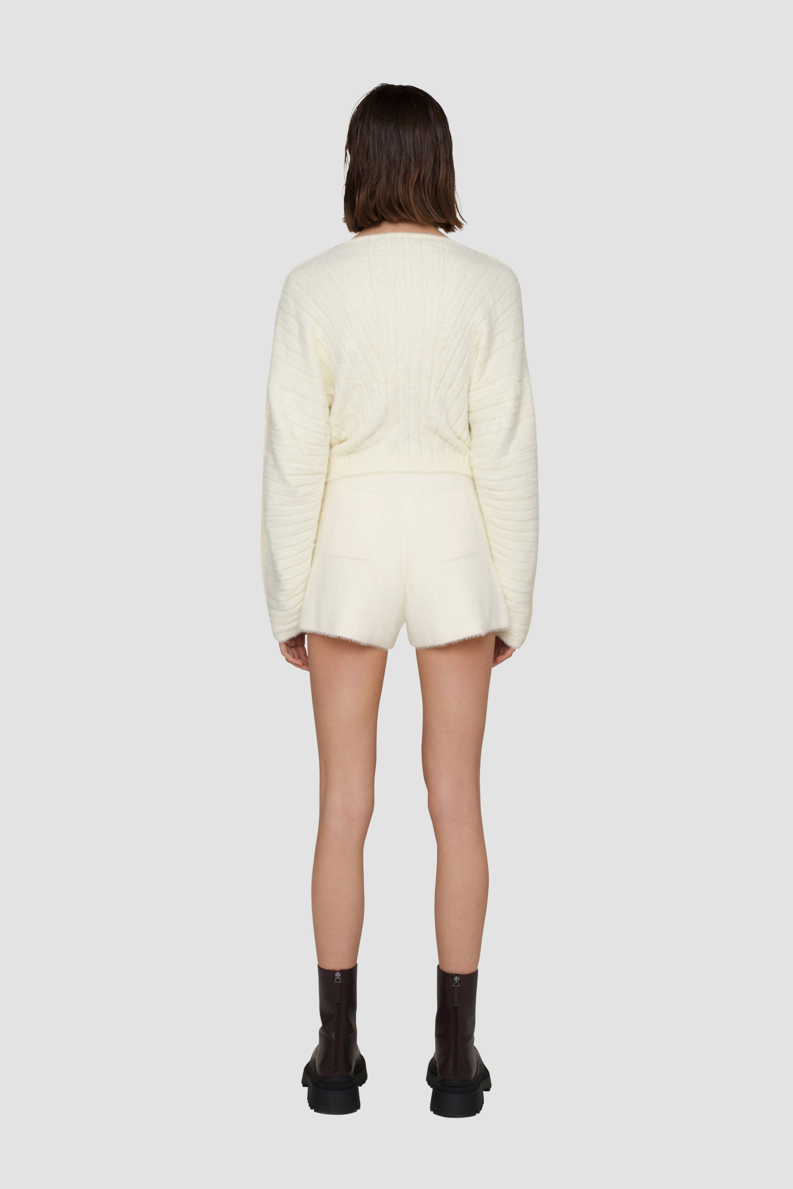 Yolanda Cream Knitted Shorts Co Ord | AMYLYNN