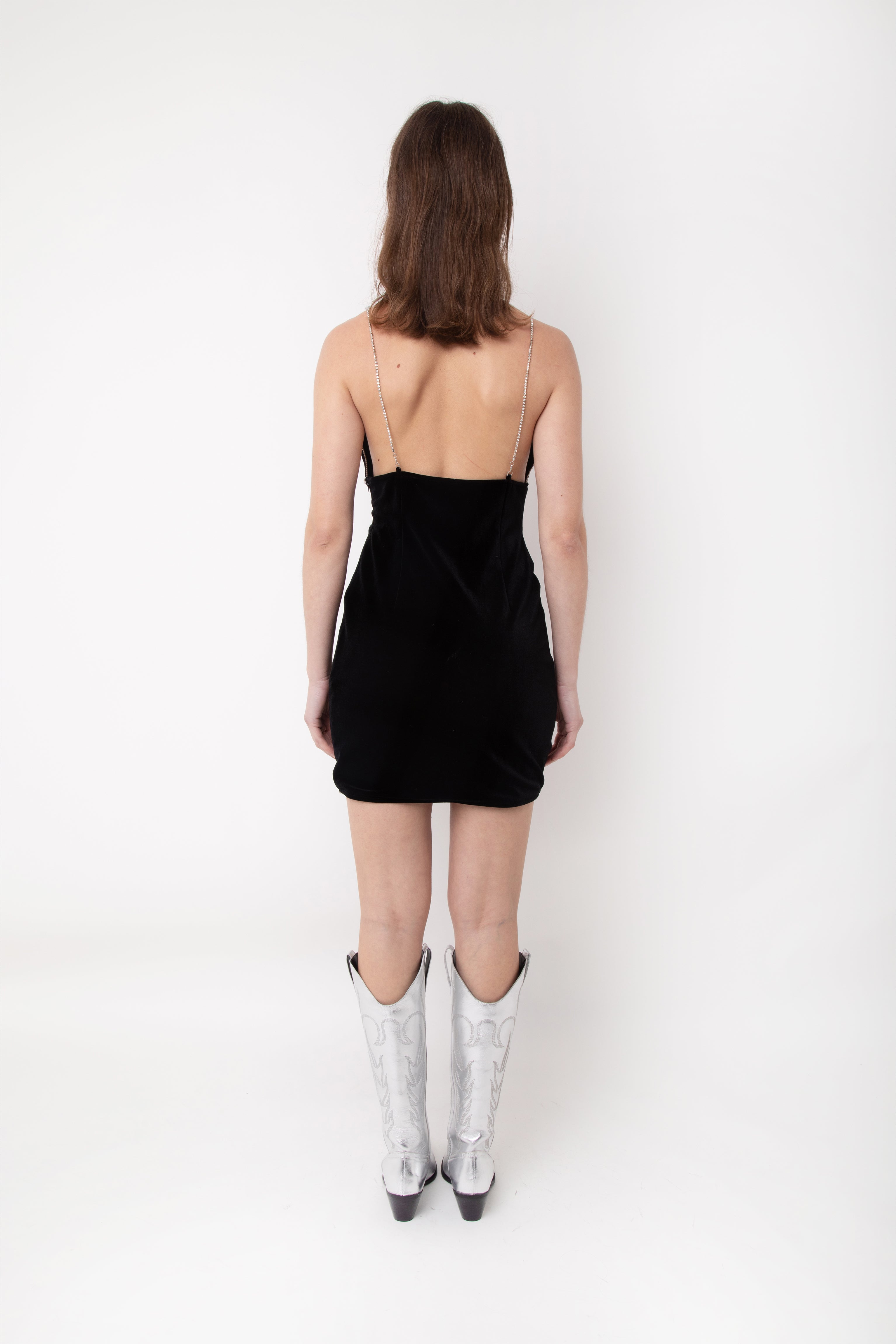 Audrey Black Velvet Mini Dress