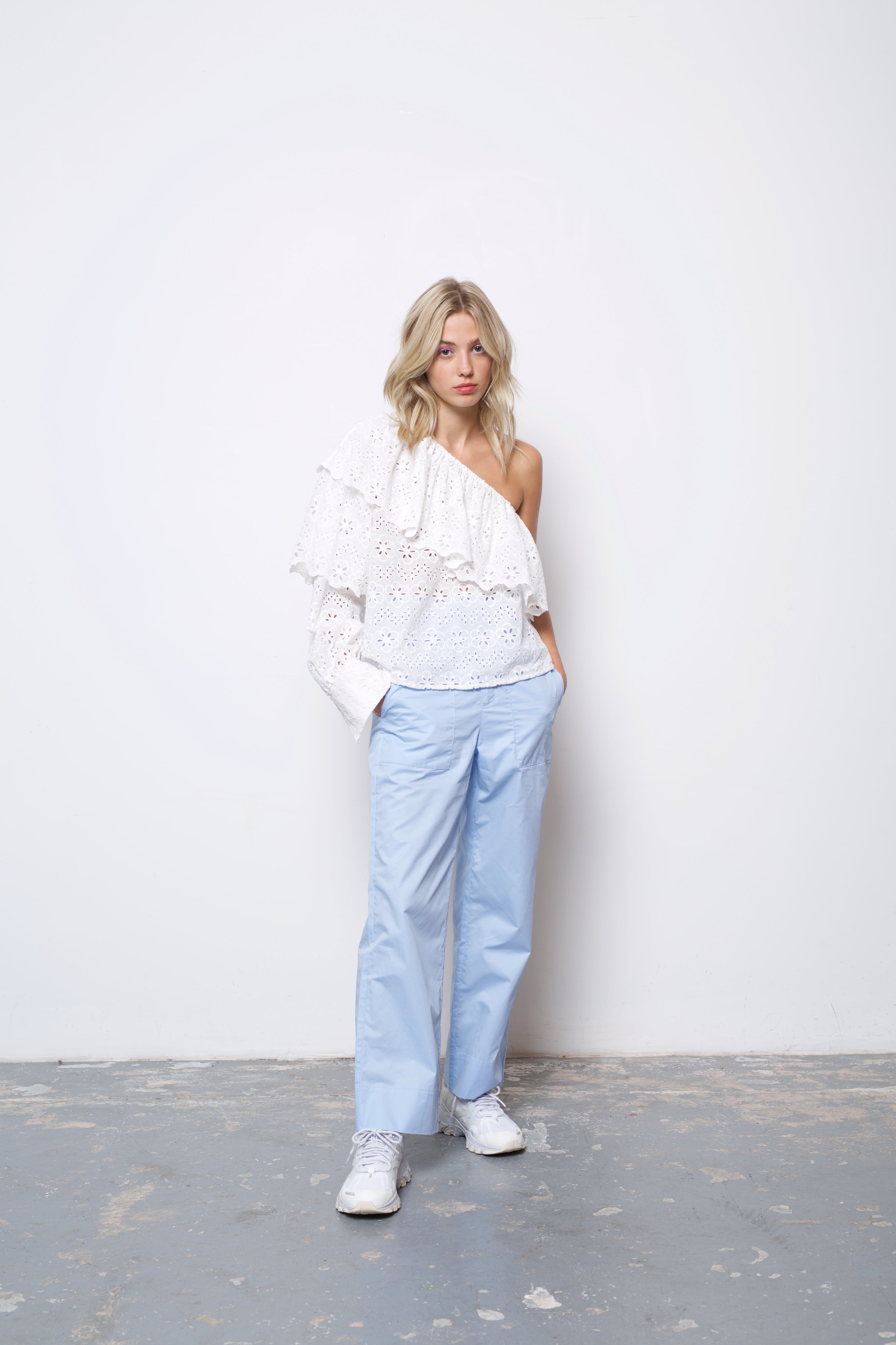 Coco White Broderie Top