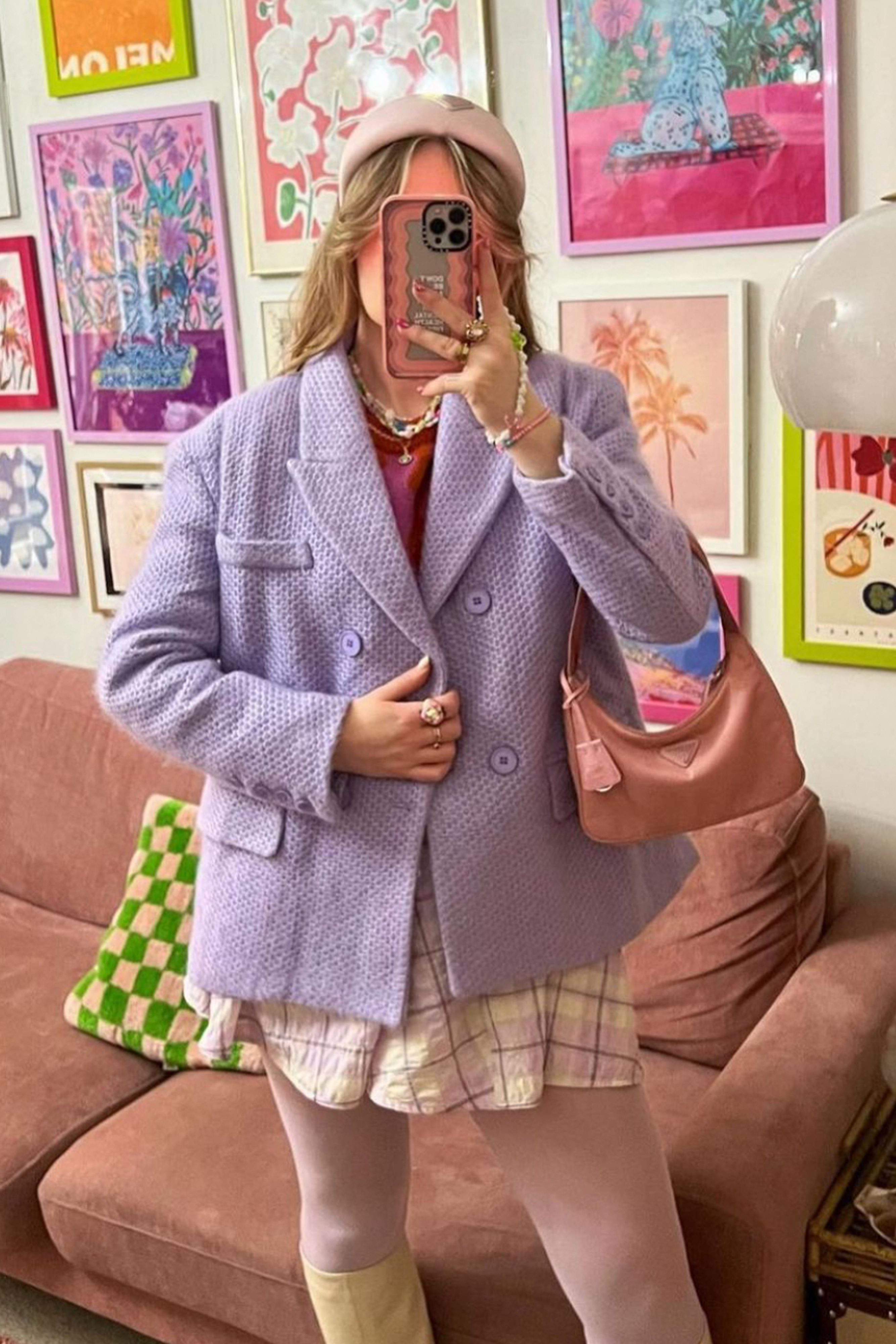 Amaya Lilac Double-Breasted Blazer Jacket