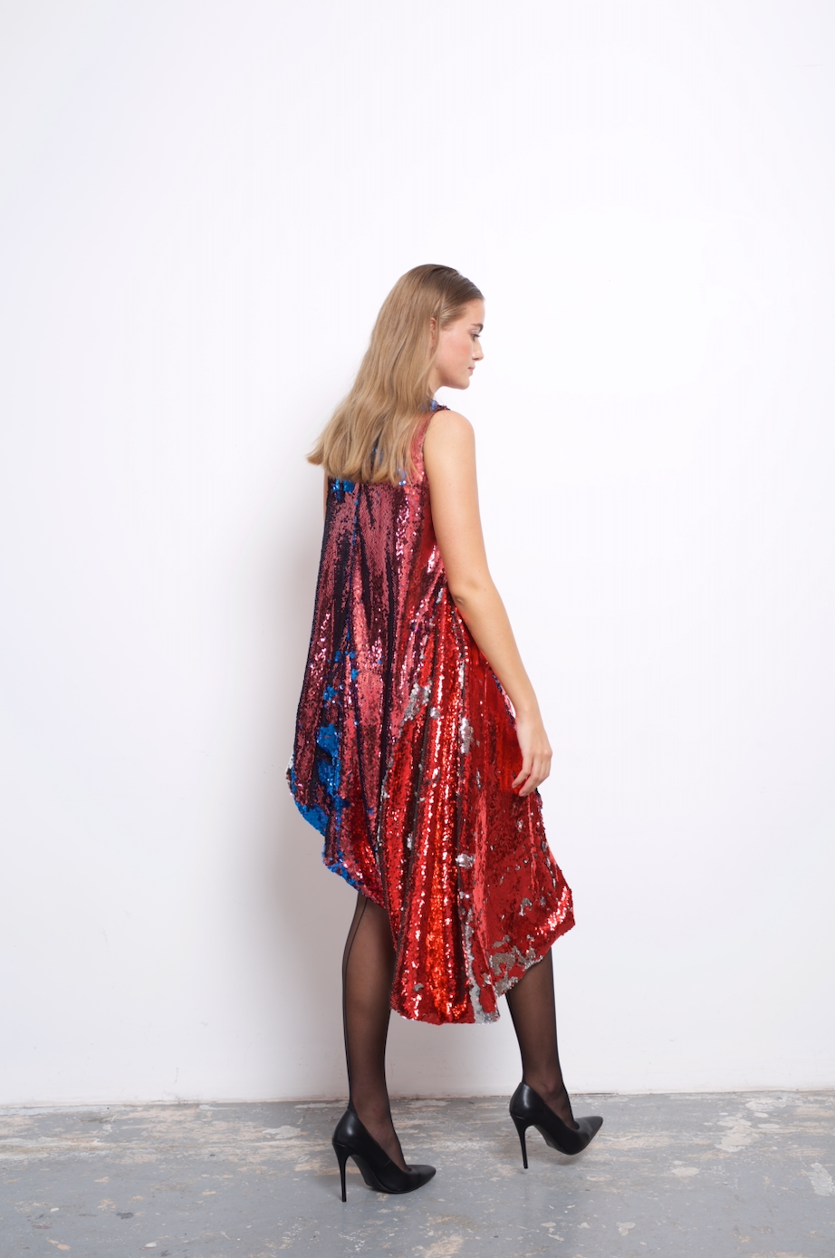 Olivia Red Sequin Midi Dress
