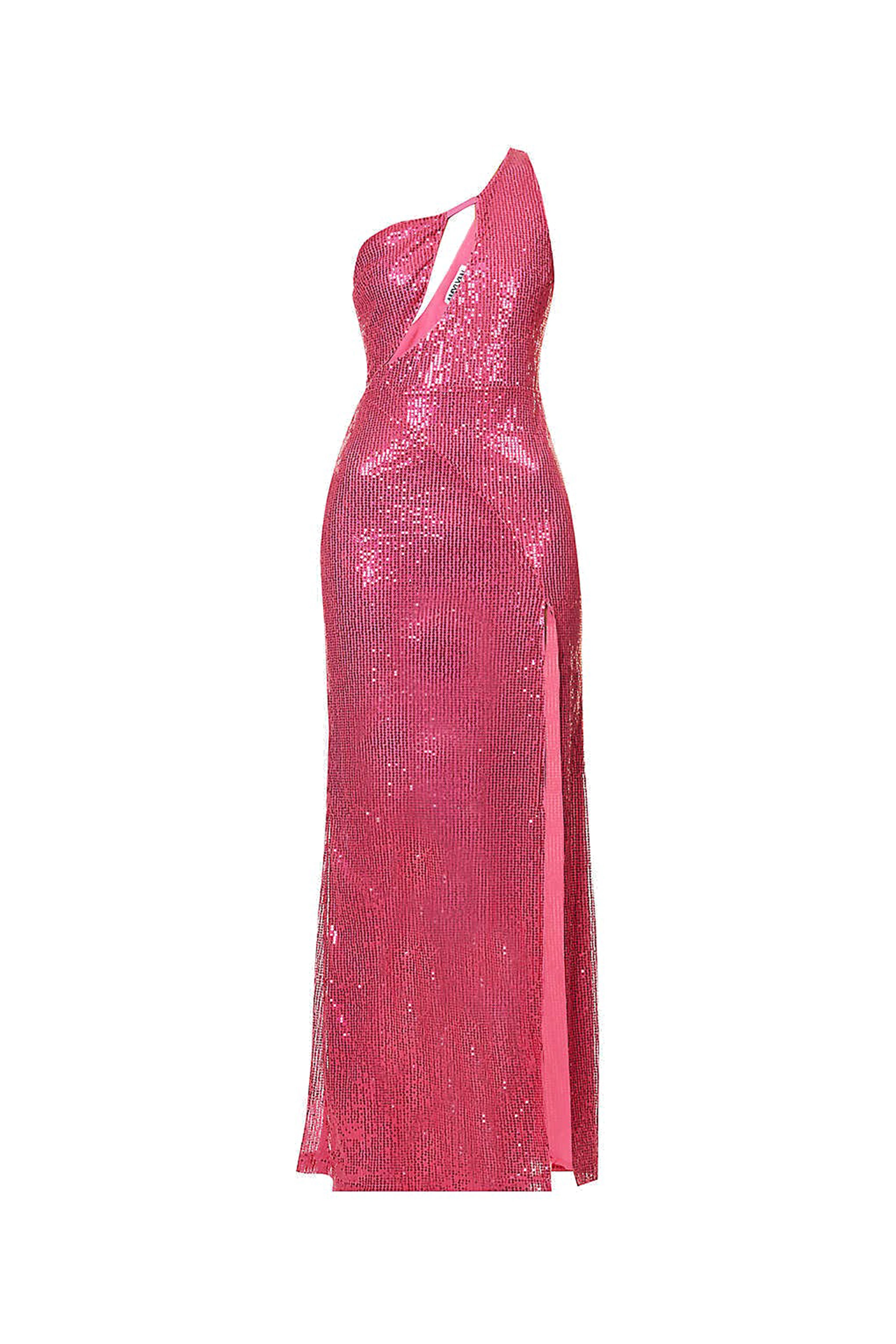 Fevan Pink High Slit Sequin Embellished Maxi Dress - Statement Occasion wear |  AmyLynn 