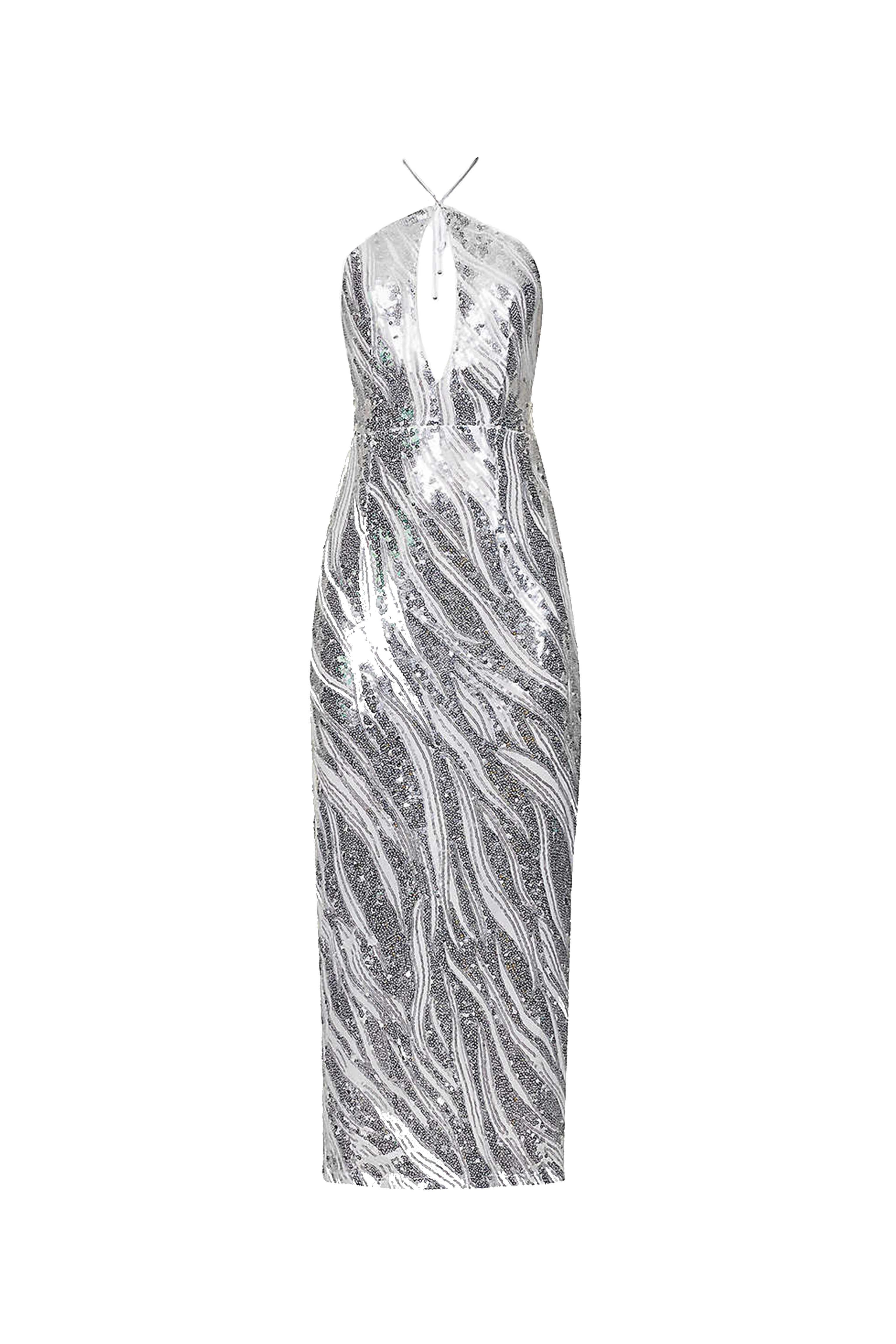 Winonah Silver Halter Neck Dress