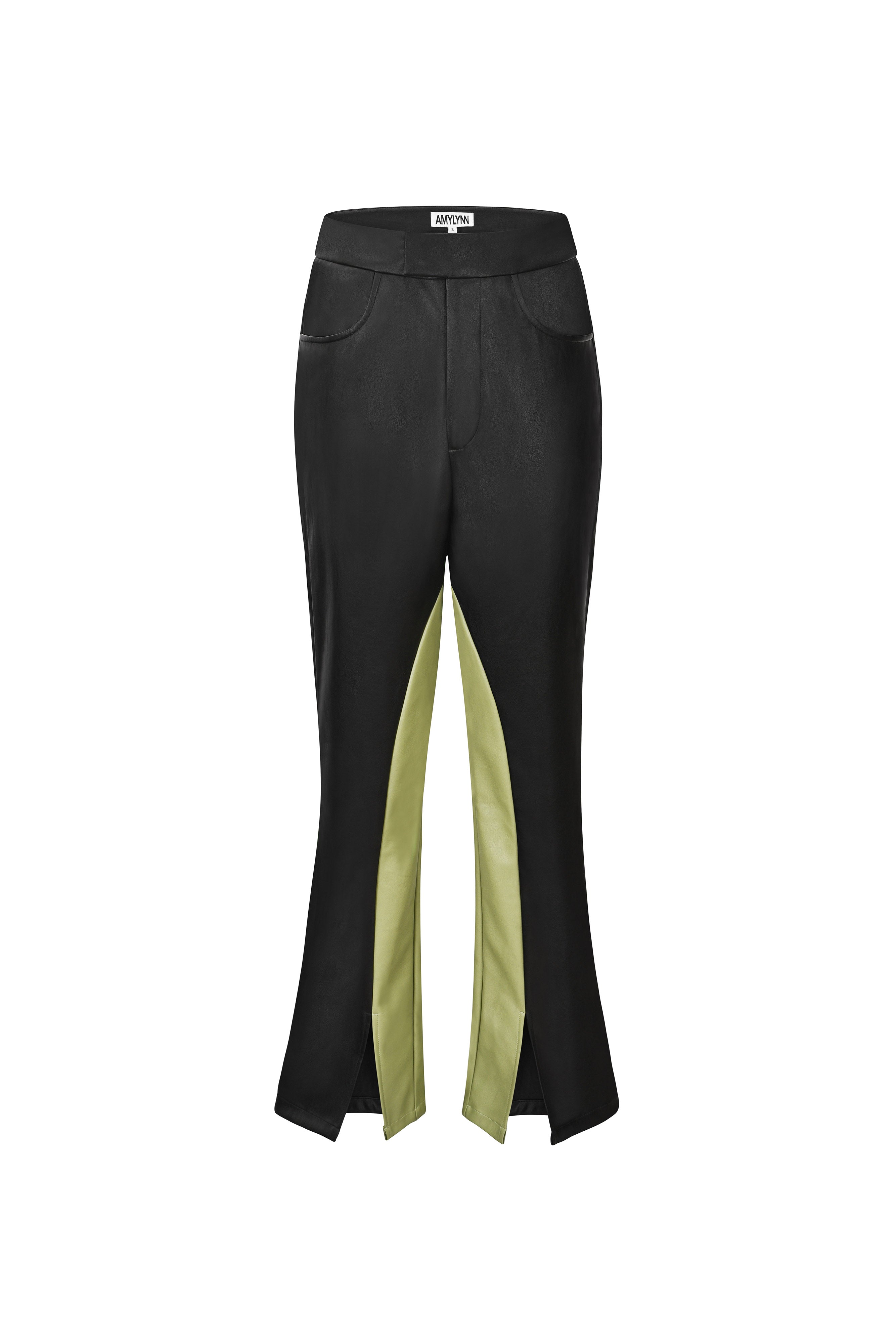 Aida Black Faux-Leather Trouser