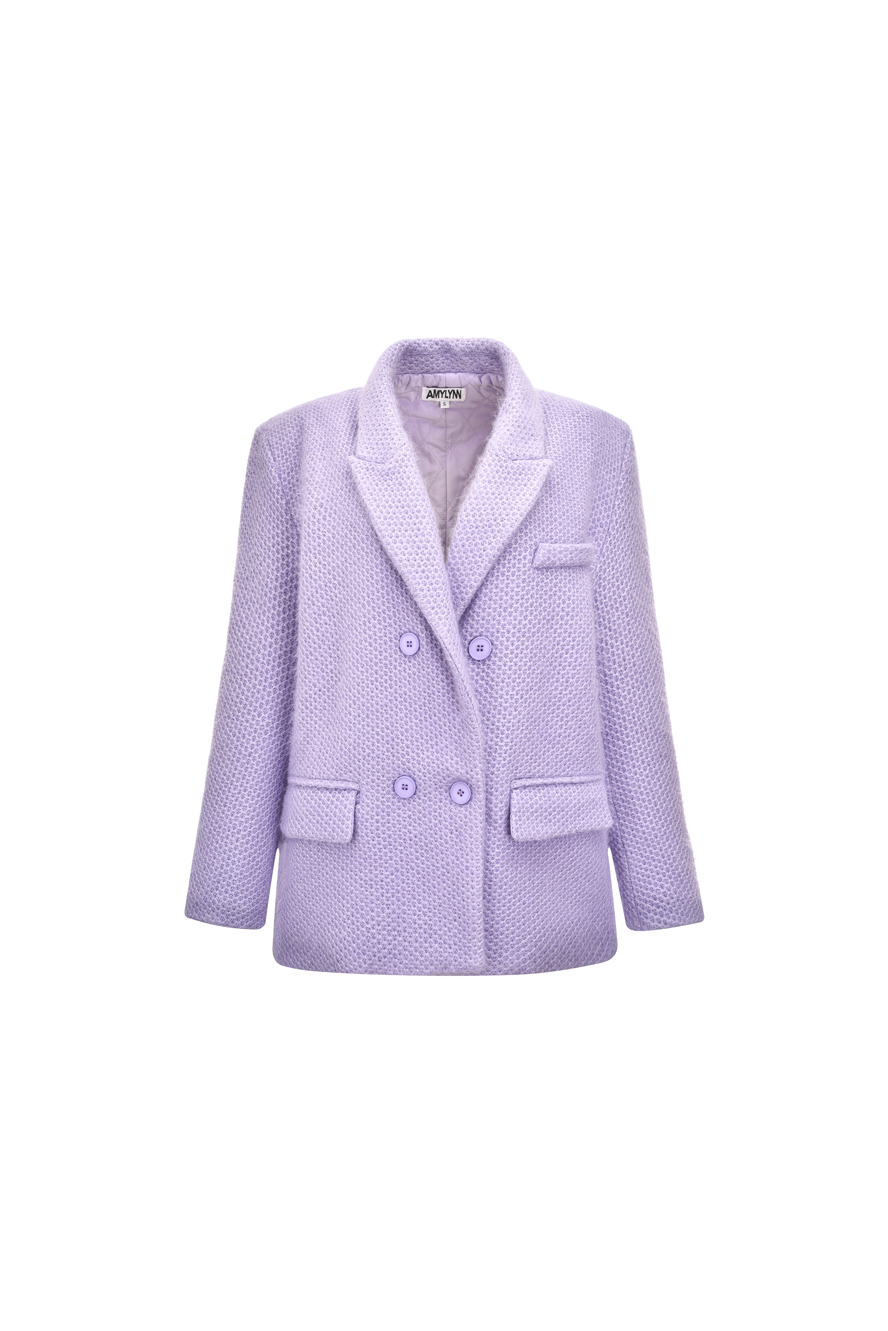 Amaya Lilac Double-Breasted Blazer Jacket