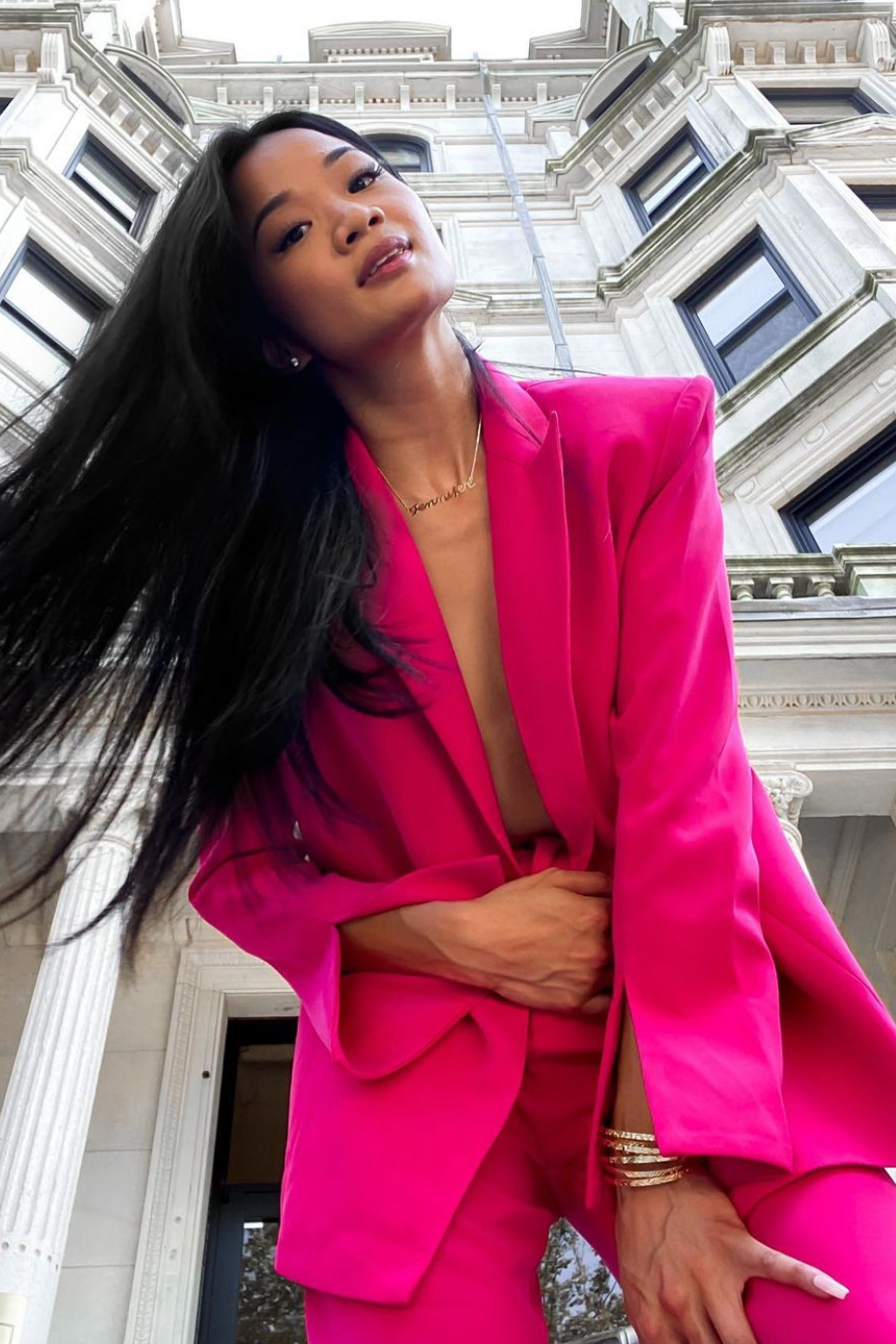 Alice Pink Sleek Tailored Blazer
